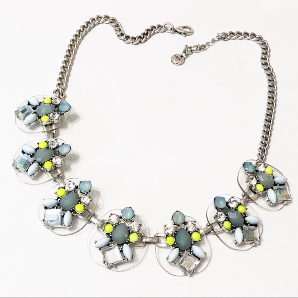 LOFT statement necklace blue